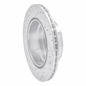 BMW X6 Brake Rotor (1) - Rear Right - R1 Concepts - Drilled & Slotted - Silver - `07-`19